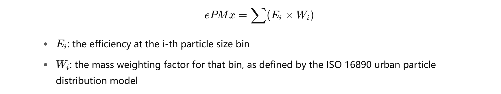EPMX -Berechnungsmethode